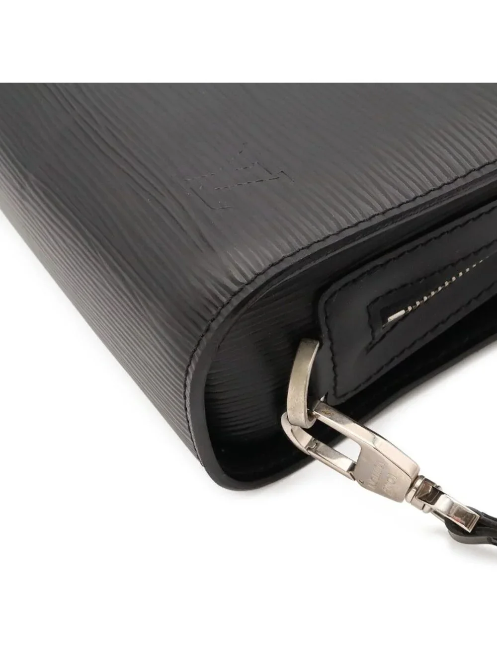 Louis Vuitton Epi Hoche Clutch Leather Noir Black Silver